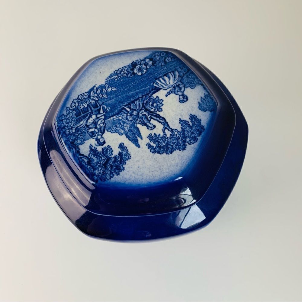 VTG Flo Blue Hexagonal Lidded Jar - Picture 2 of 5